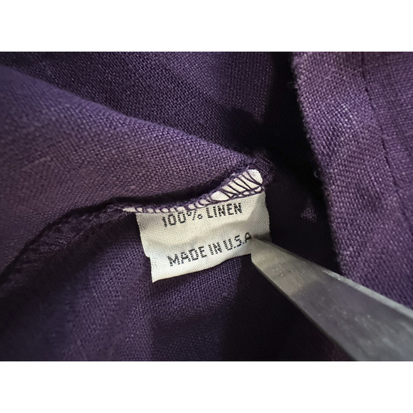 Bryn Walker 100% Linen Judy Oversized Tunic Top Purple Women's Large Lagonlook - Picture 13 of 15